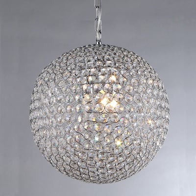 Ginny 4-light Crystal 16-inch Chrome-finish Chandelier