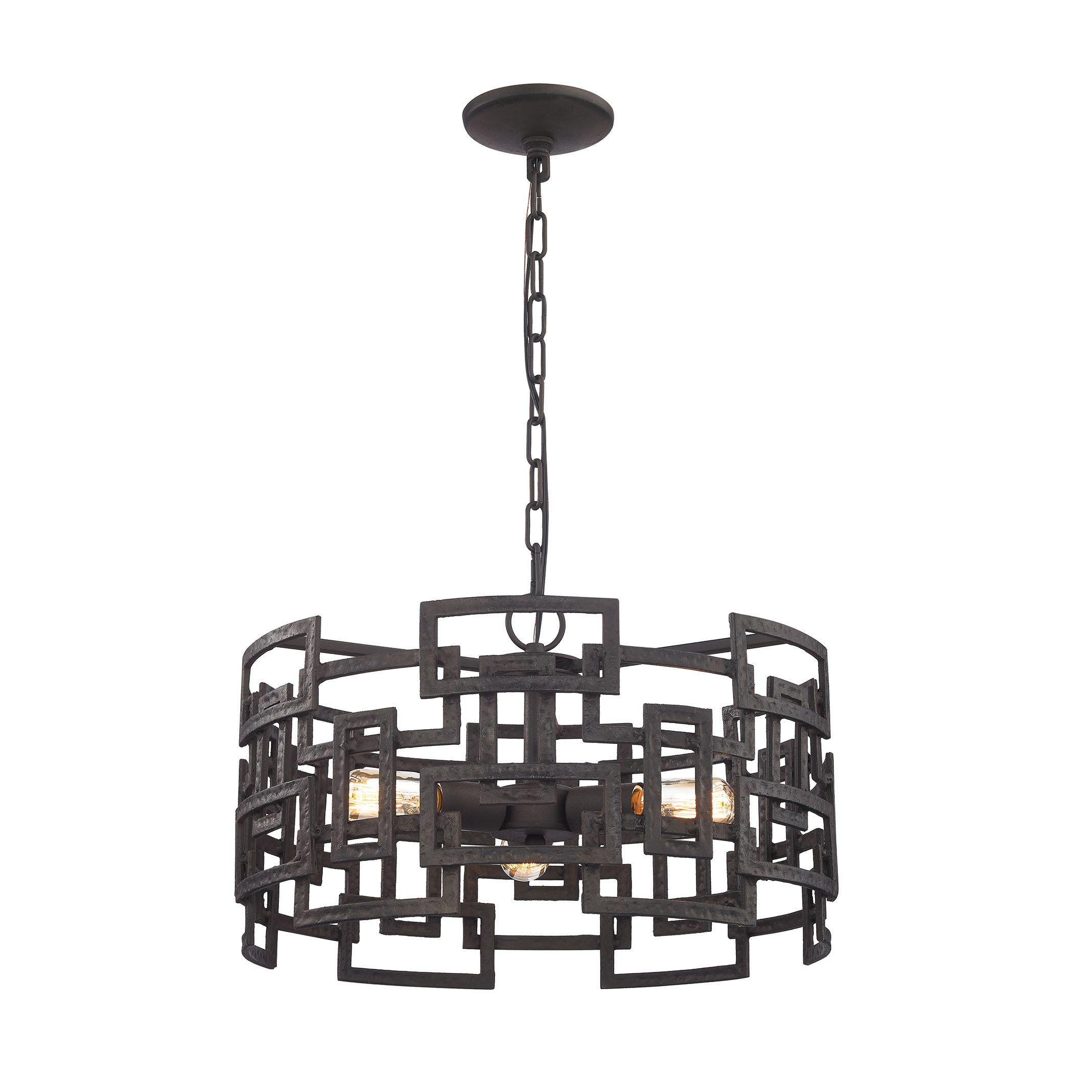 Elk Garriston 3-light LED Chandelier in Clay Iron - Clay Iron (Clay Iron) - Chandeliers For Bedrooms by Overstock.com