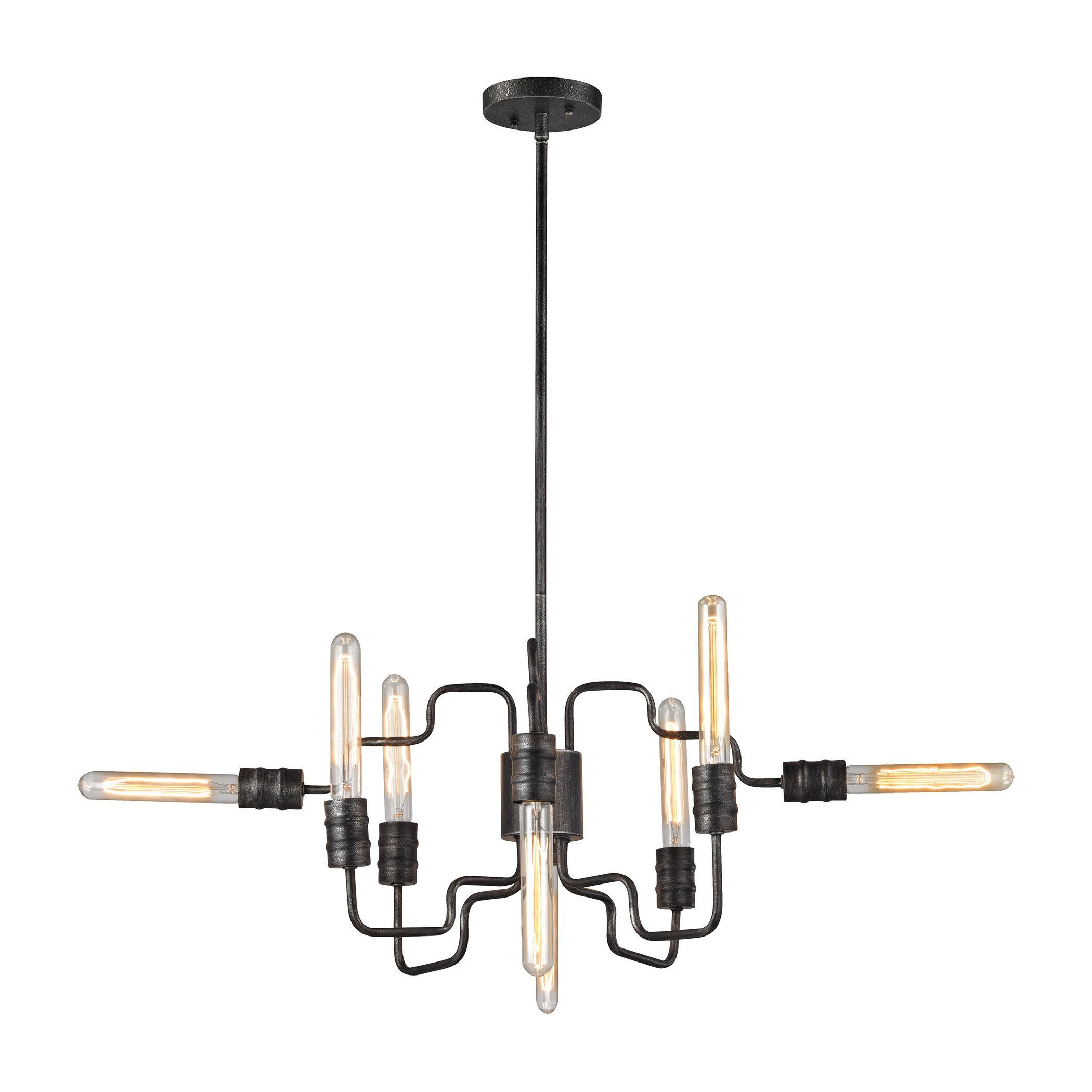 Elk Transit 8-light LED Chandelier in Silvered Graphite (Silvered Graphite) - Chandeliers For Bedrooms by Overstock.com