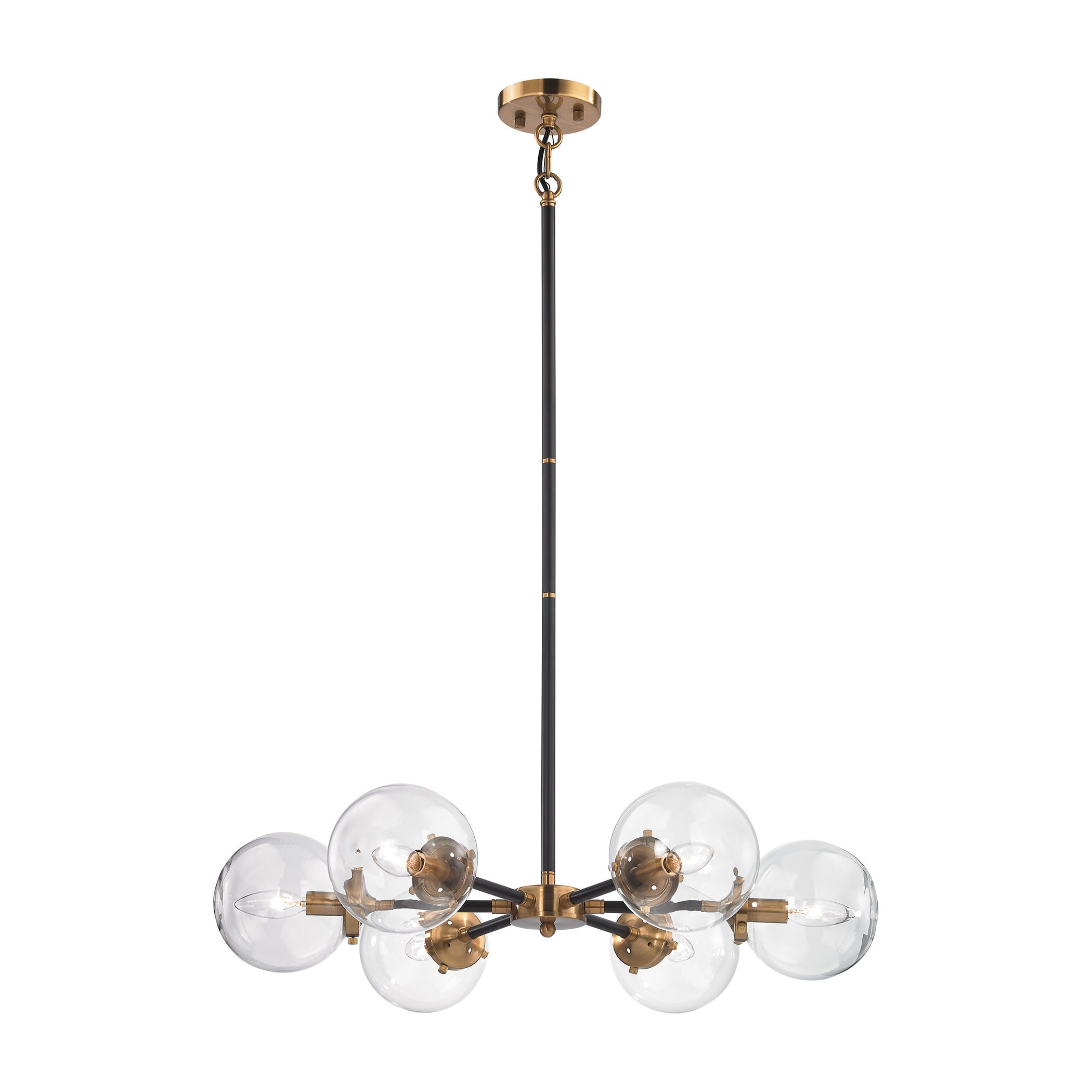 Elk Boudreaux 6-light  LED Chandelier in Matte Black and Antique Gold (Matte Black, Antique Gold) - Chandeliers For Bedrooms by Overstock.com