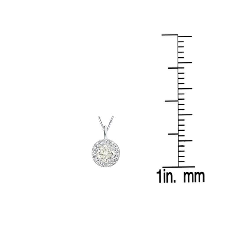 Auriya 14k Gold 1/4ct TDW Round Diamond Halo Necklace (J-K, I1-I2)