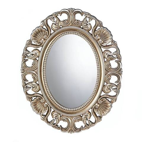 Antique Style Golden Oval Wall Mirror