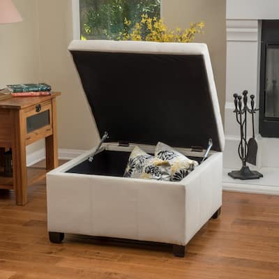 Cortez Fabric Storage Ottoman by Christopher Knight Home