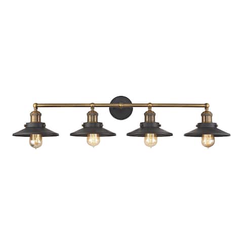 Elk English Pub 4-light Vanity in Tarnished Graphite and Antique Brass