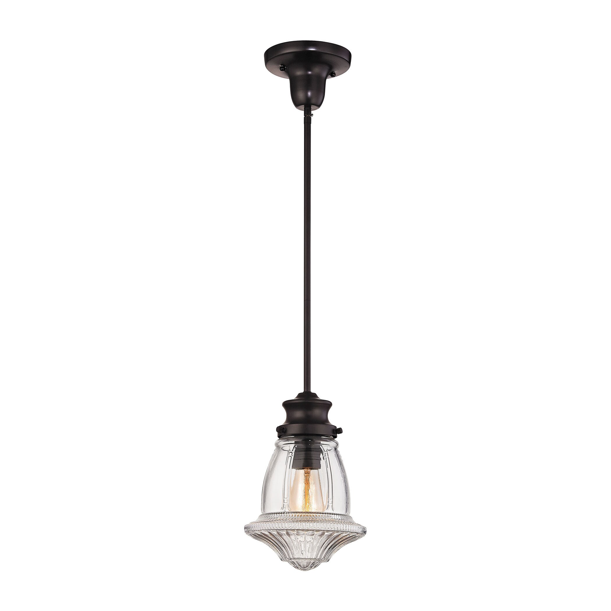 Elk Schoolhouse Pendants 1 Light Led Pendant In Oil Rubbed Light Led Pendant In Oil Rubbed