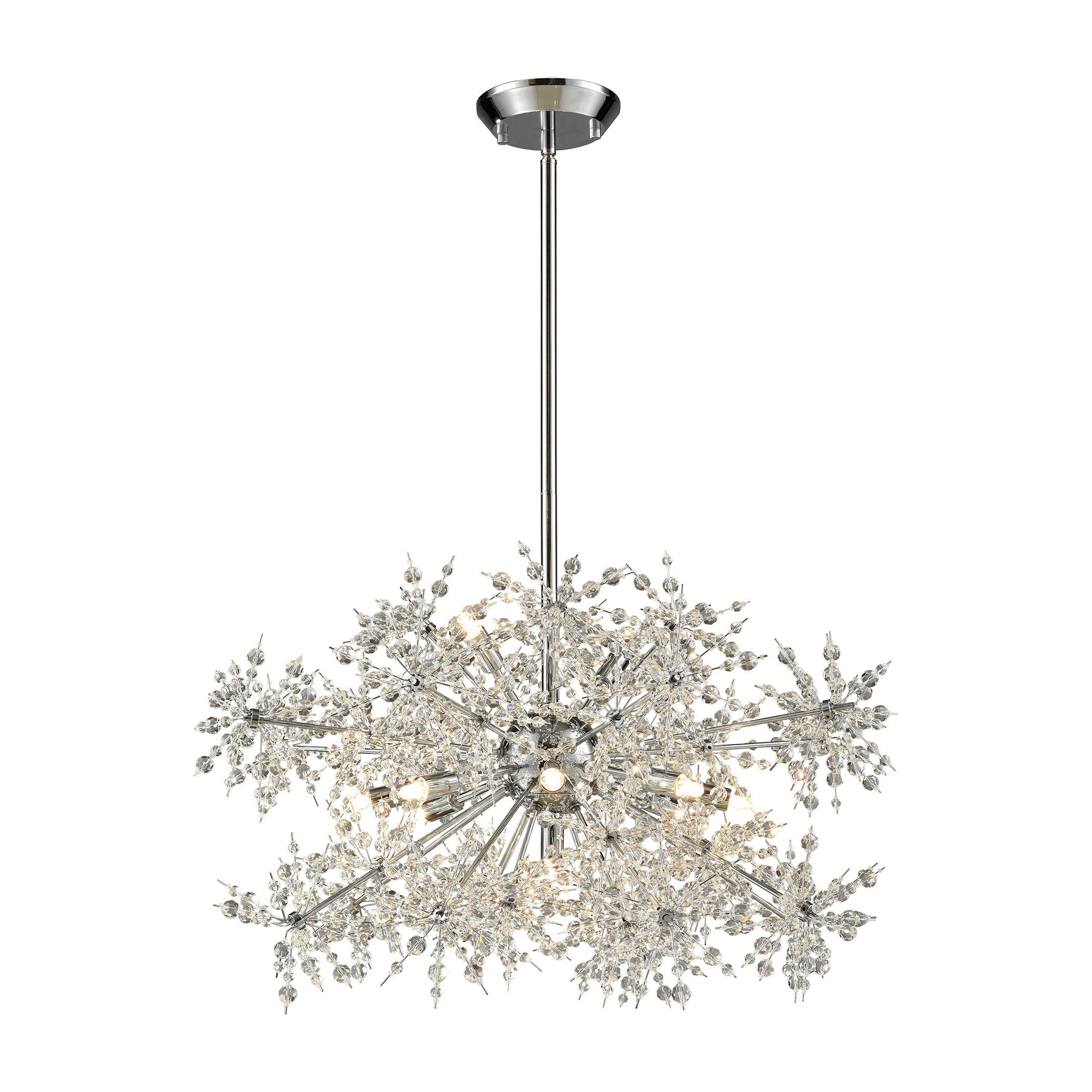 Elk Snowburst 11-light  LED Chandelier in Polished Chrome (Polished Chrome) - Chandeliers For Bedrooms by Overstock.com
