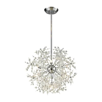 Elk Home Snowburst Chrome With Crystal Beads 7 Light Chandelier