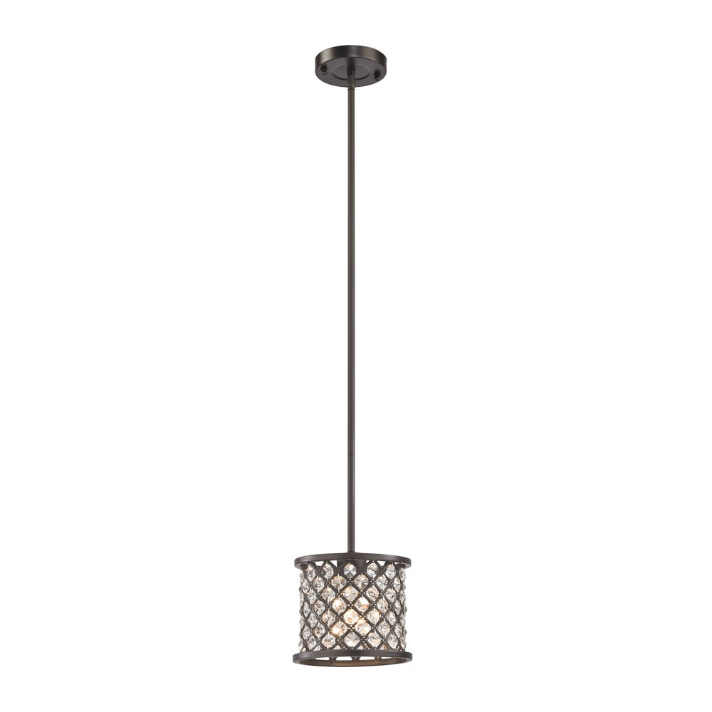 Elk Home Genevieve Oiled Bronze With Metal Shade 1 Light Pendant