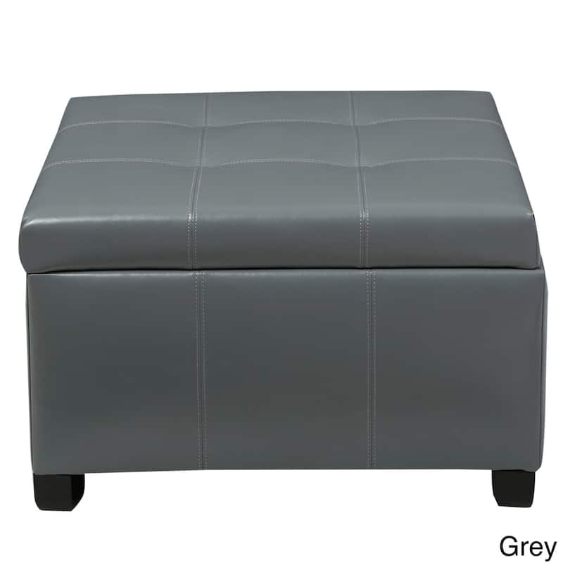 Cortez Faux Leather Storage Ottoman by Christopher Knight Home