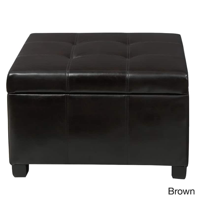 Cortez Faux Leather Storage Ottoman by Christopher Knight Home