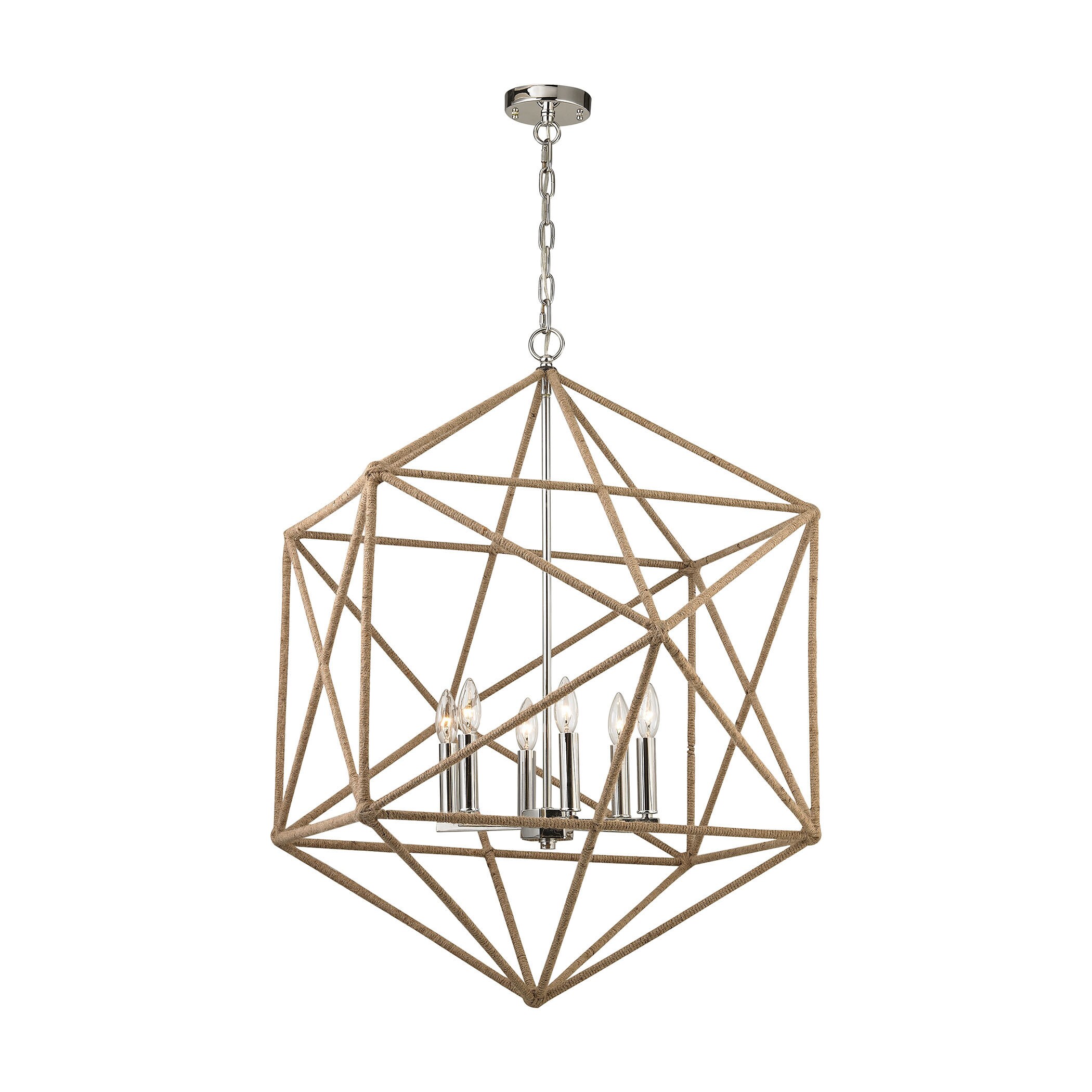 Elk Exitor 6-light  LED Chandelier in Polished Nickel (Polished Nickel) - Chandeliers For Bedrooms by Overstock.com
