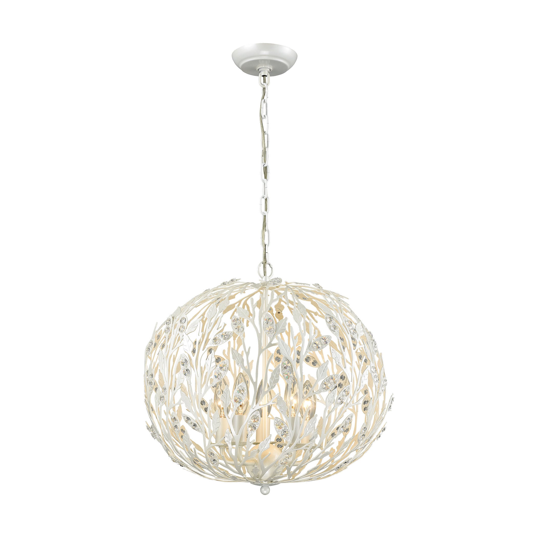 Elk Trella 5-light LED Chandelier in Pearl White (Pearl White) - Chandeliers For Bedrooms by Overstock.com