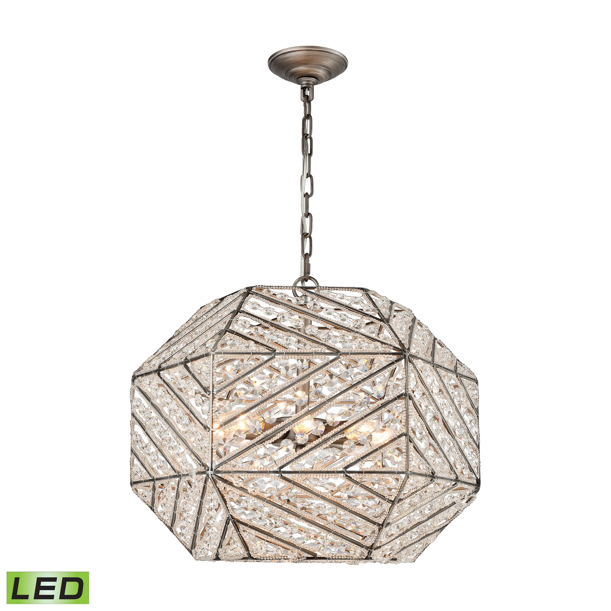 Elk Constructs 8-light LED Chandelier in Weathered Zinc - Weathered Zinc (Weathered Zinc) - Chandeliers For Bedrooms by Overstock.com