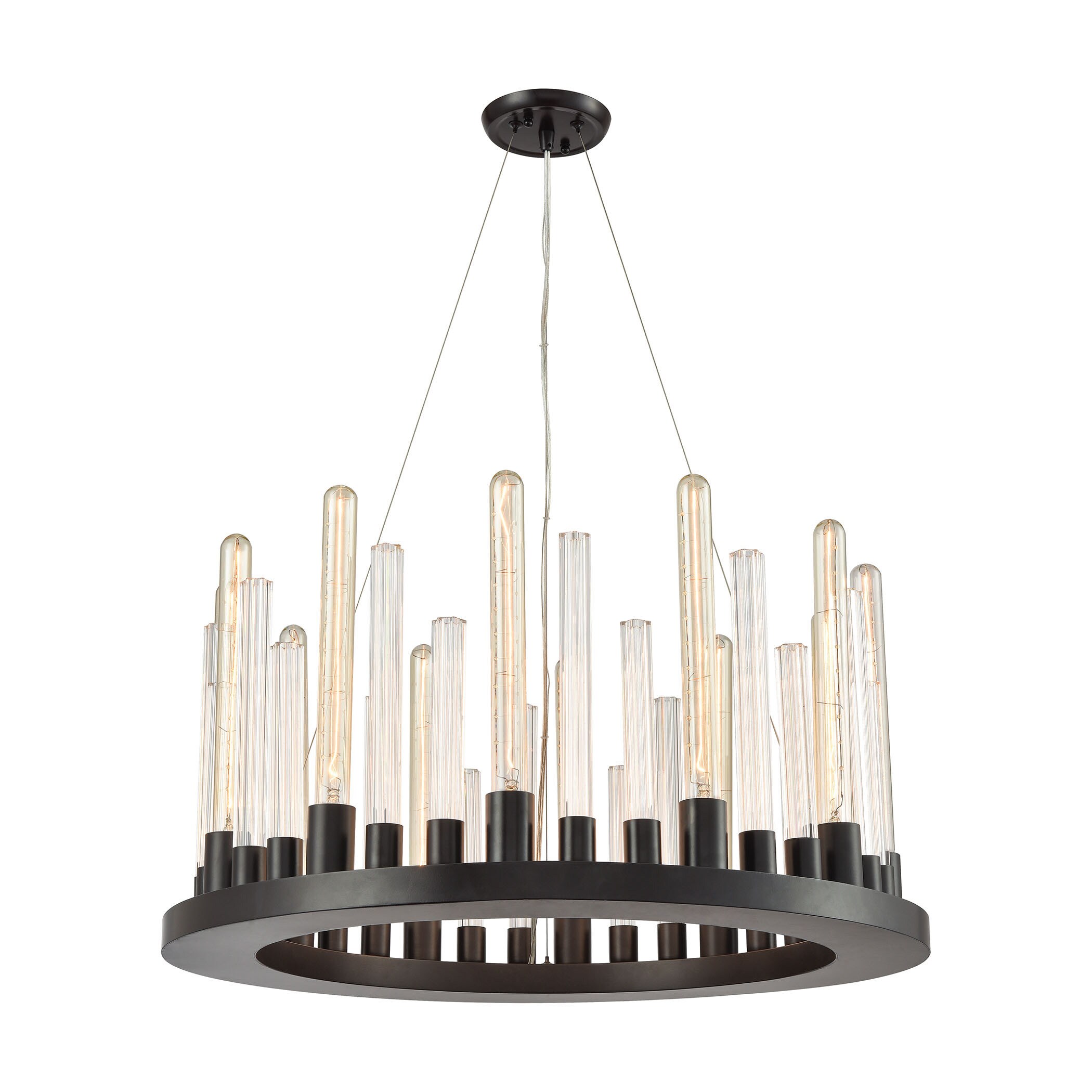 Elk Glass Skyline 12-light LED Chandelier in Oil Rubbed Bronze (Oil Rubbed Bronze) - Chandeliers For Bedrooms by Overstock.com