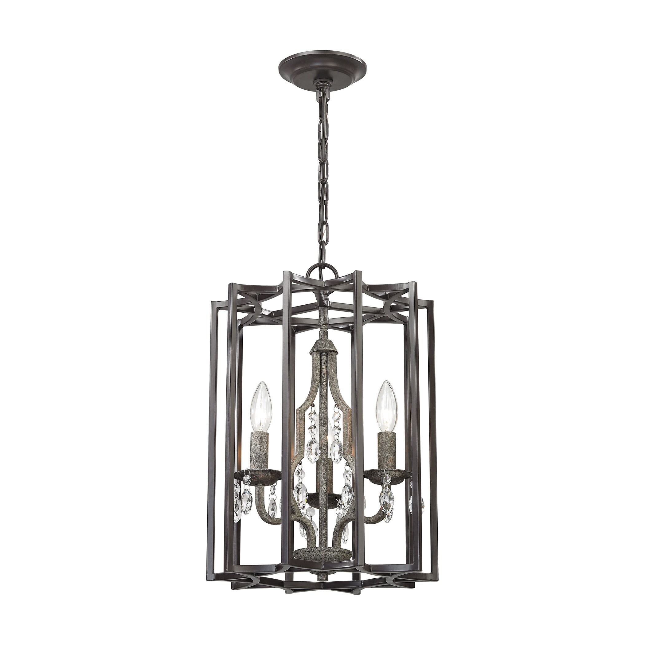 Elk Belgique 3-light LED Chandelier in Oil Rubbed Bronze and Malted Rust (Oil Rubbed Bronze, Malted Rust) - Chandeliers For Bedrooms by Overstock.com
