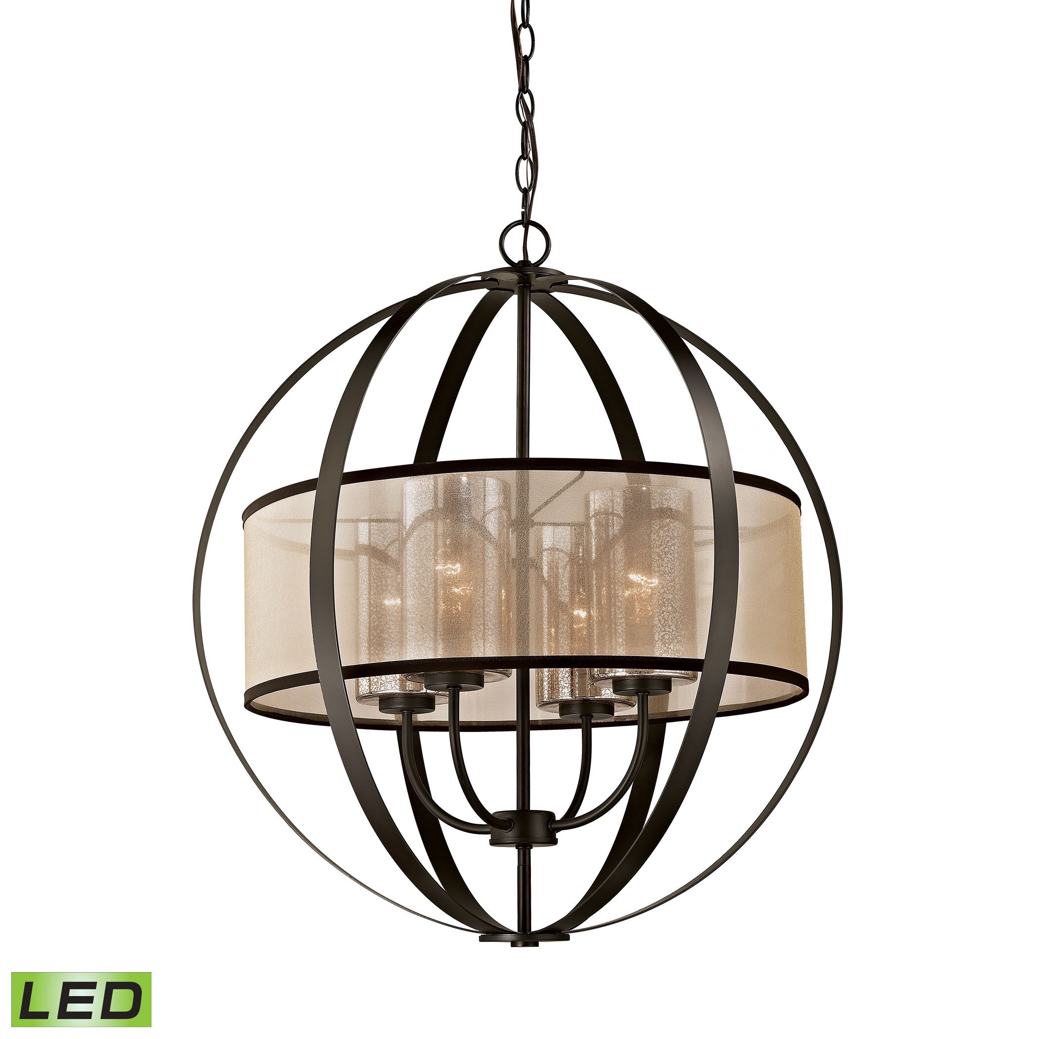 Elk Diffusion 4-light LED Chandelier in Oil Rubbed Bronze (Oil Rubbed Bronze) - Chandeliers For Bedrooms by Overstock.com