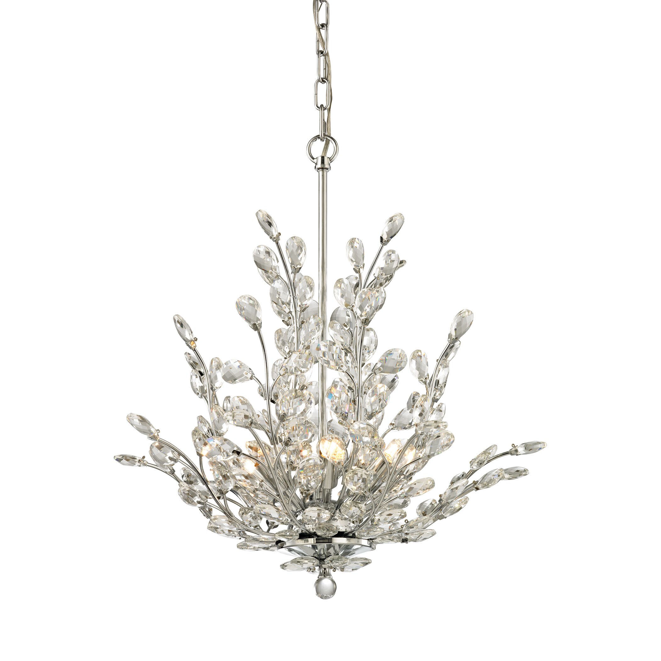 Elk Crystique 6-light LED Chandelier in Polished Chrome (Polished Chrome) - Chandeliers For Bedrooms by Overstock.com
