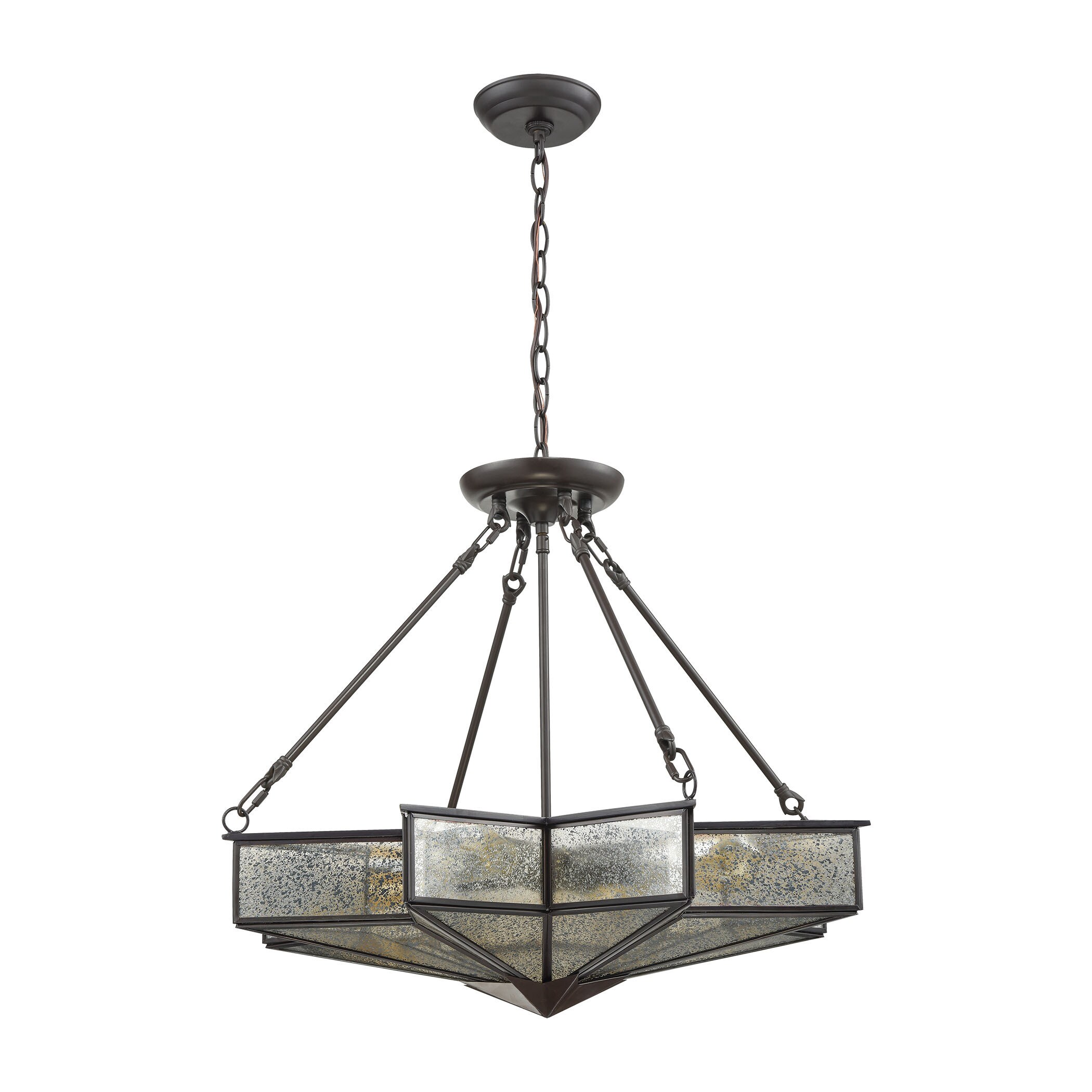 Elk Deco star 4-light LED Chandelier in Oil Rubbed Bronze (Oil Rubbed Bronze) - Chandeliers For Bedrooms by Overstock.com