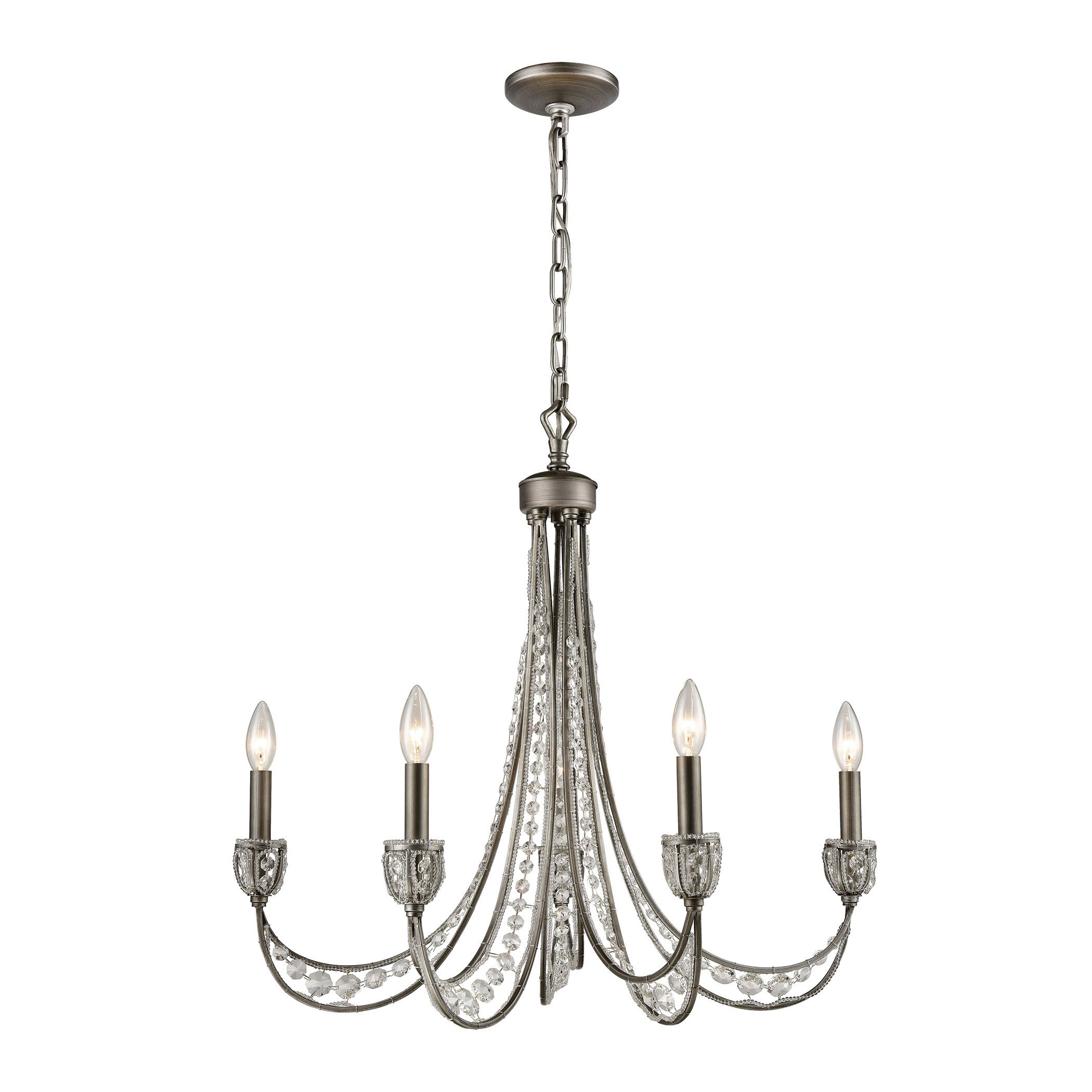 Elk Renaissance 5-light LED Chandelier in Weathered Zinc - Weathered Zinc (Weathered Zinc) - Chandeliers For Bedrooms by Overstock.com