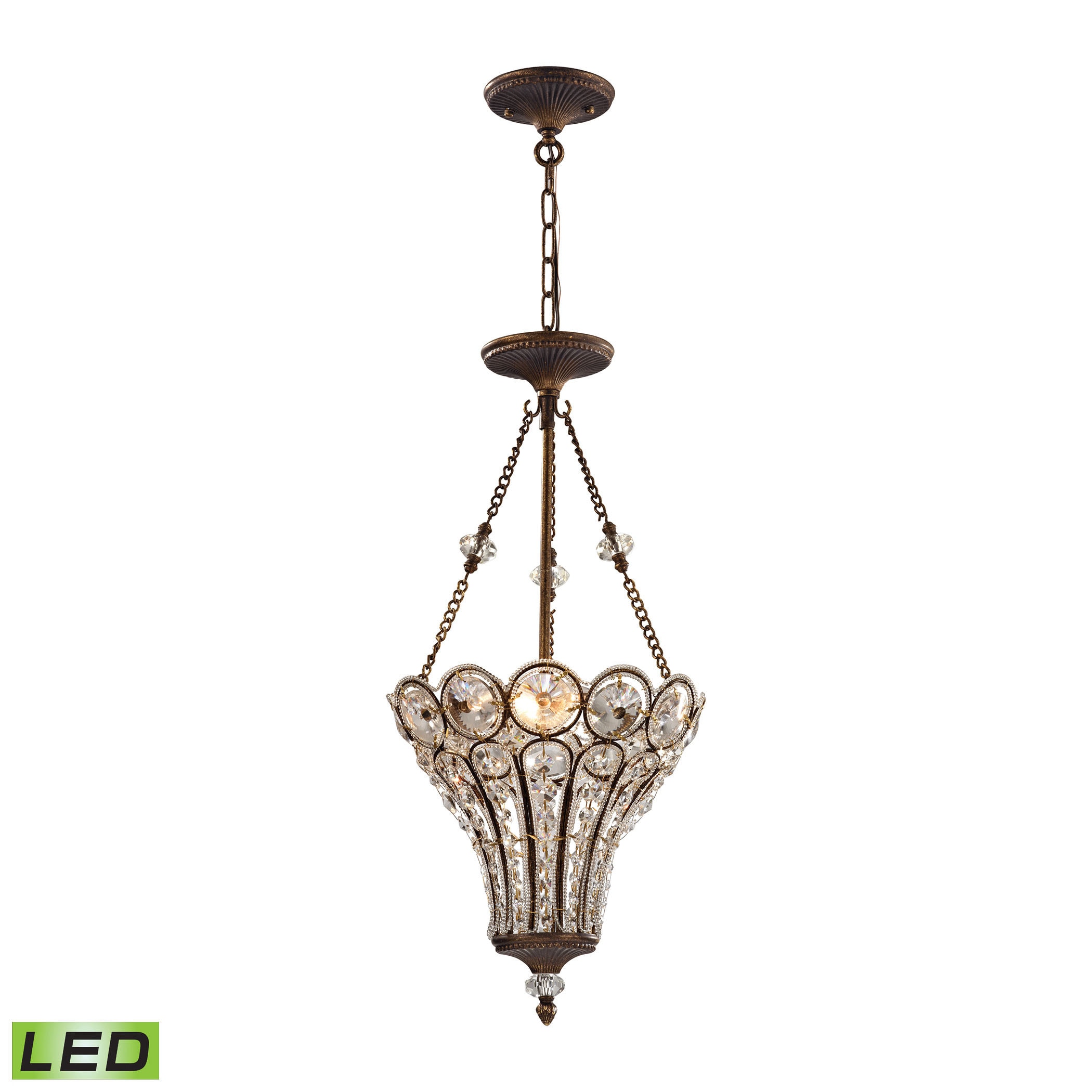 Elk Christina 3-light LED Chandelier in Mocha (Mocha) - Chandeliers For Bedrooms by Overstock.com
