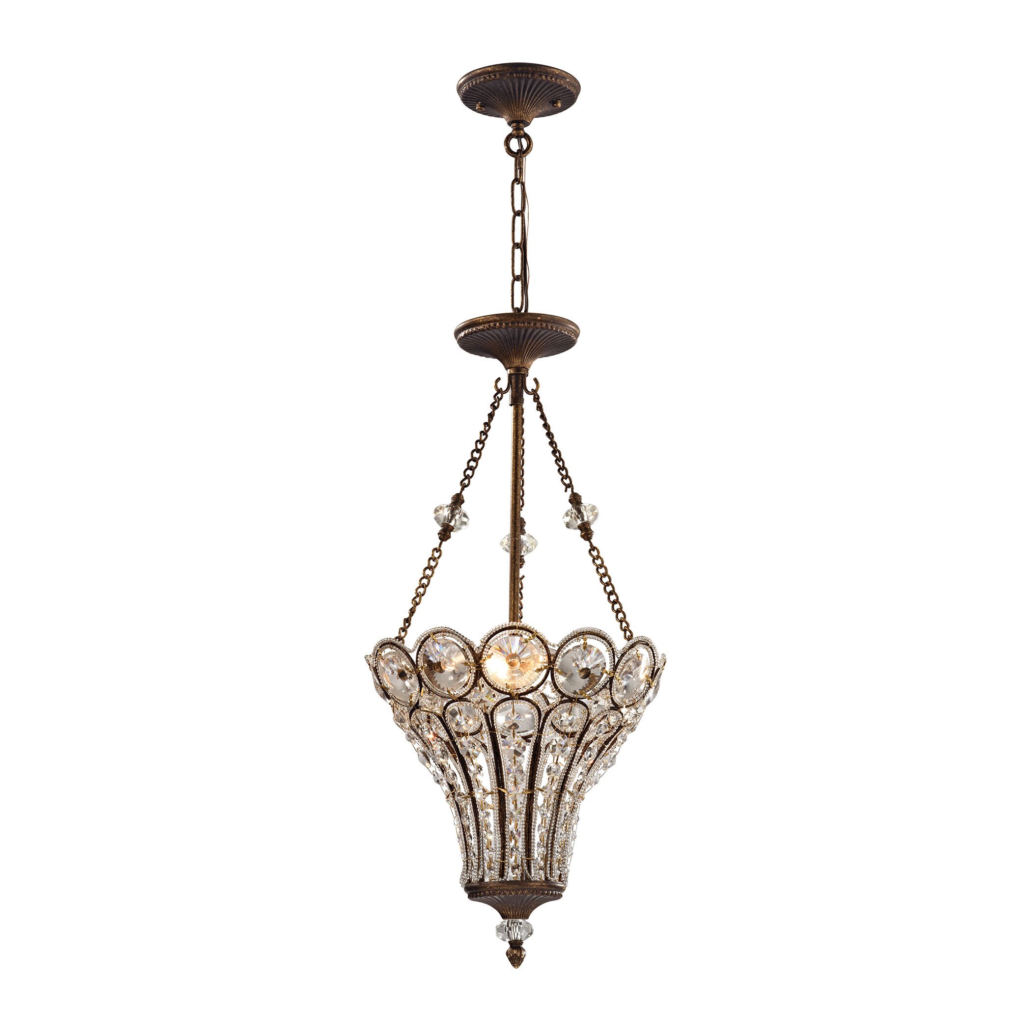 Elk Christina 3-light LED Chandelier in Mocha (Mocha) - Chandeliers For Bedrooms by Overstock.com