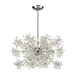 Elk Home Snowburst Chrome With Crystal Beads 15 Light Chandelier