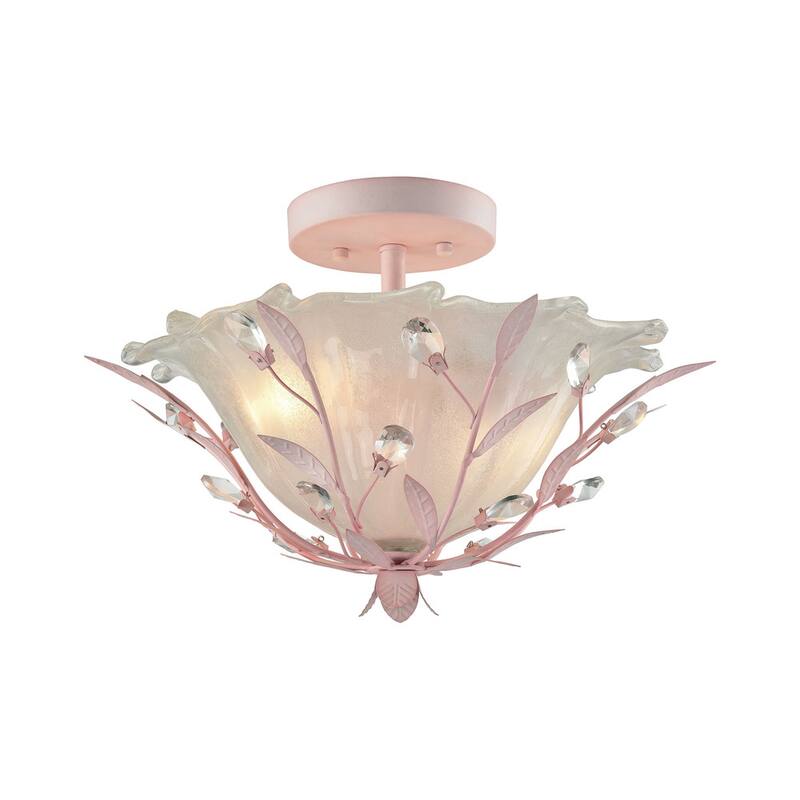 Elk Home Circeo Light Pink With Frosted Sugar Glass 2 Light Semi Flush - Light Pink