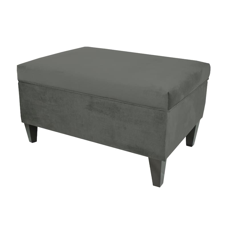 MJL Design Brooklyn Upholstered ENNIS Square Leg Box Storage Ottoman