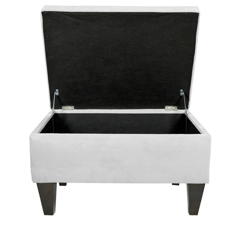 MJL Design Brooklyn Upholstered ENNIS Square Leg Box Storage Ottoman