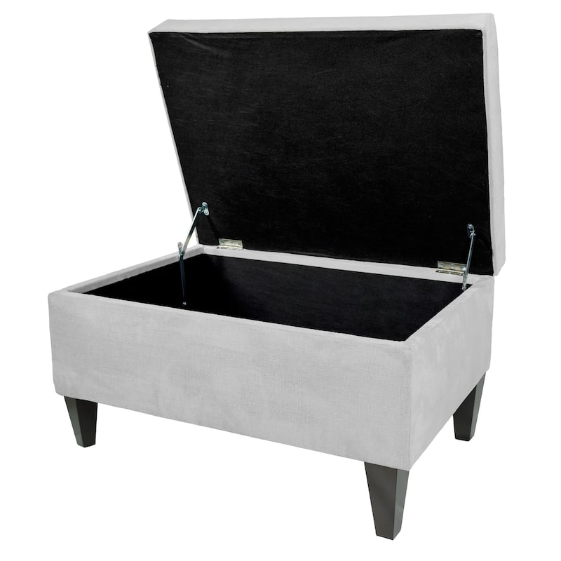 MJL Design Brooklyn Upholstered ENNIS Square Leg Box Storage Ottoman
