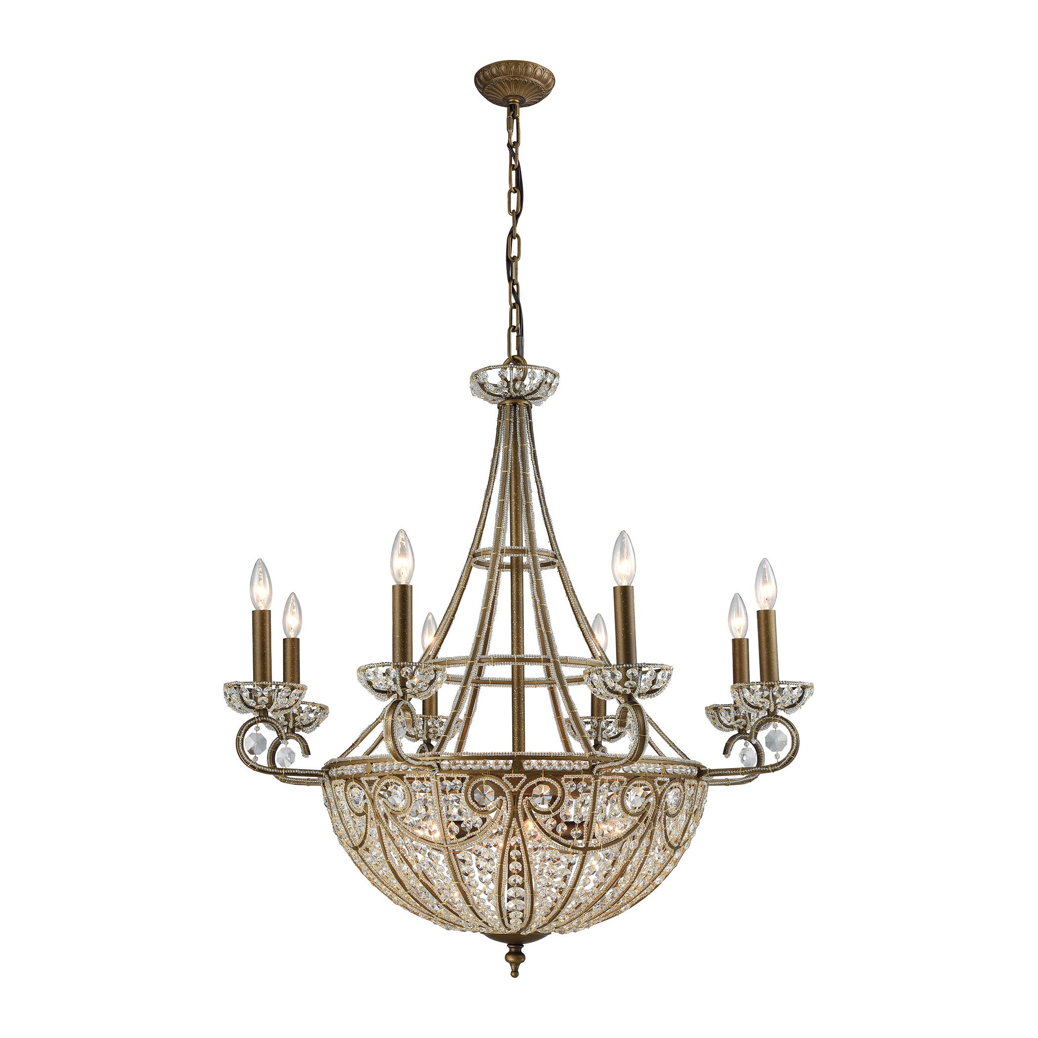 Elk Elizabethan 14-light  LED Chandelier in Dark Bronze (Dark Bronze) - Chandeliers For Bedrooms by Overstock.com