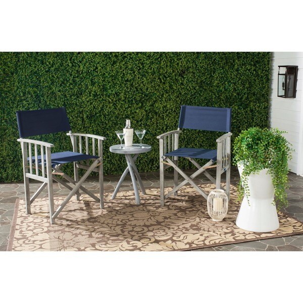 Safavieh Outdoor Living Laguna Navy Director Chair Set Of 2 Safavieh Outdoor Living Laguna Navy Director Chair Set Of 2