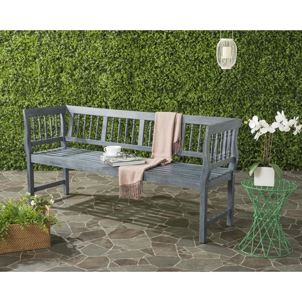 Safavieh Brentwood Outdoor Grey Bench Free Shipping Today Overstock