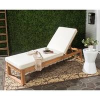 Safavieh Outdoor Living Solano Brown/ Beige Sunlounger - 24.8" x 80.9" x 37.4"