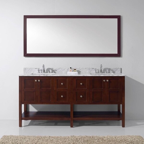 Shop Virtu USA Winterfell 72inch Round White Marble Double Sink