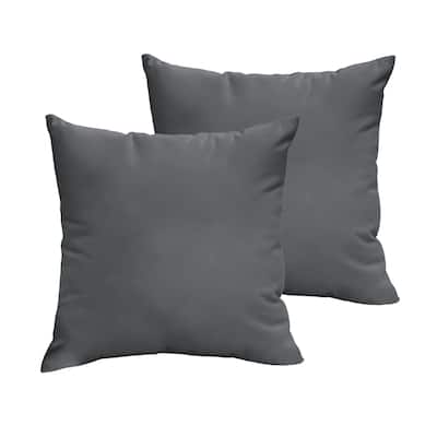 Sorra Home Sloane Charcoal Grey 18 x 18-inch Indoor/ Outdoor Knife Edge Pillow Set