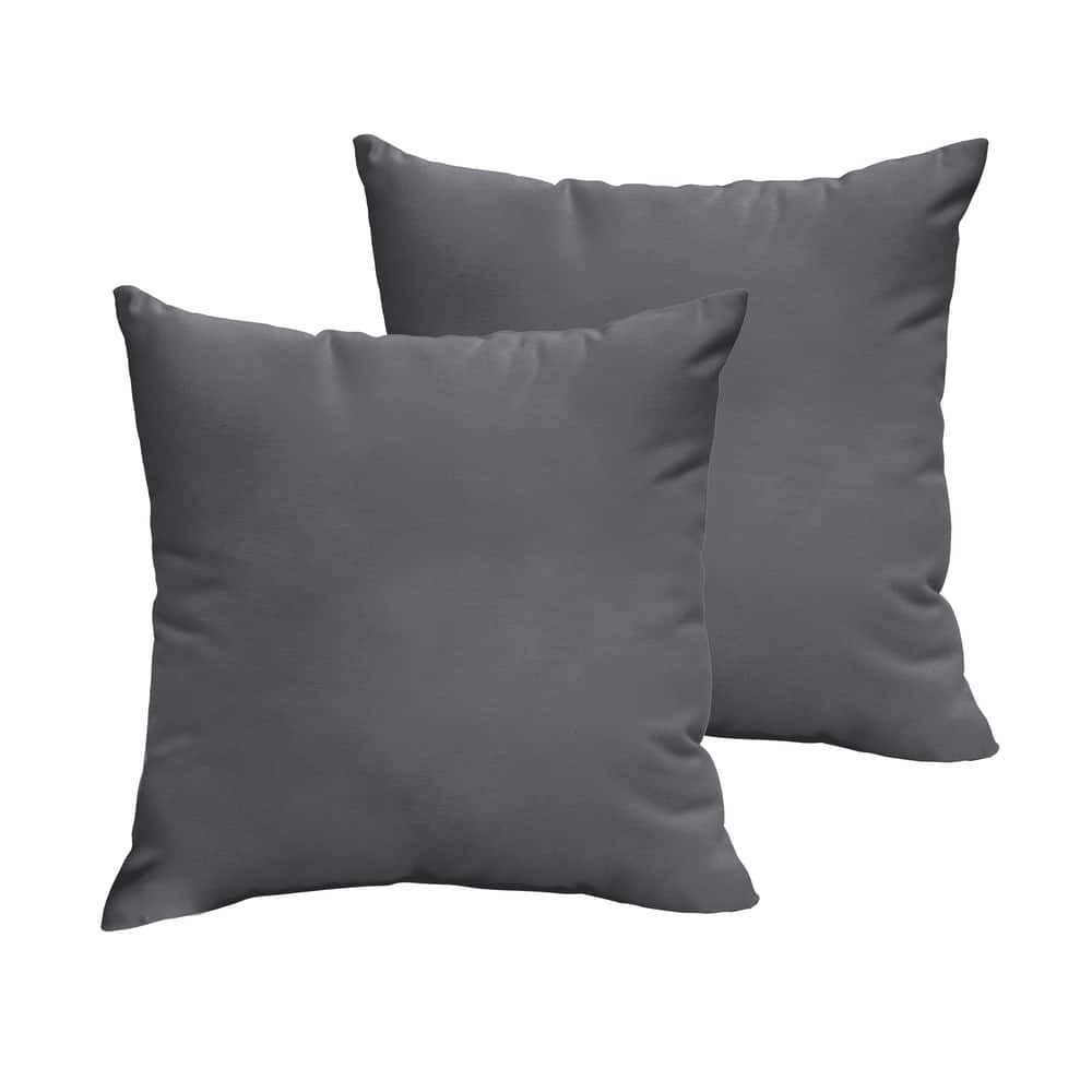 Sorra Home Sloane Charcoal Grey 18 x 18-inch Indoor/ Outdoor Knife Edge Pillow Set