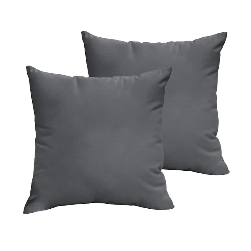 Sorra Home Sloane Charcoal Grey 20 x 20-inch Indoor/ Outdoor Knife Edge Pillow Set