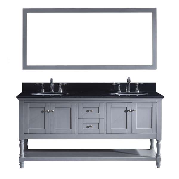 Virtu USA Julianna 72-inch Double Bathroom Vanity Cabinet Set in Grey