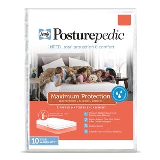 Sealy Posturepedic Maximum Protection Zippered Mattress Protector ...