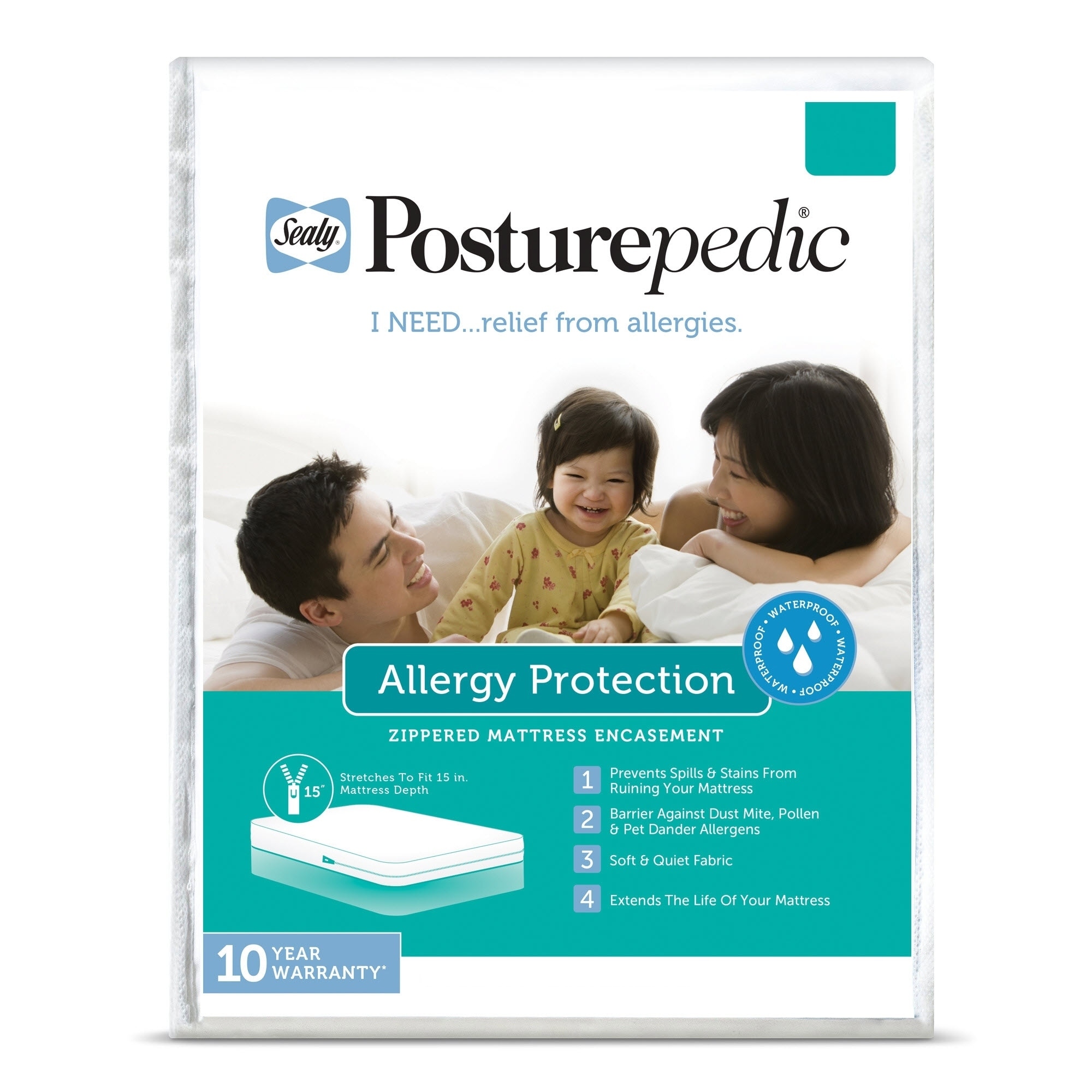 Shop Sealy Allergy Protection Zippered Mattress Protector White