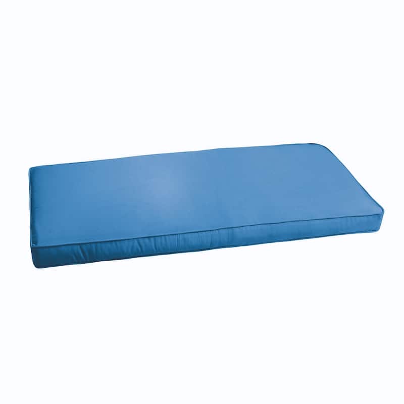 Sorra Home Sloane Light Blue 48-inch Indoor/ Outdoor Corded Bench Cushion