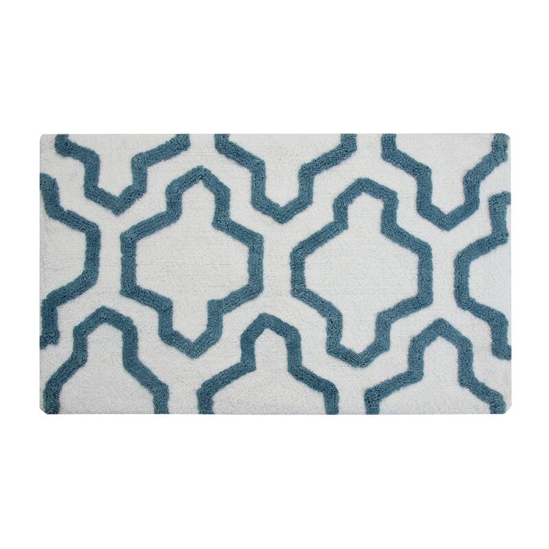 Saffron Fabs Cotton Quatrefoil Bath Rug (Set of 2)