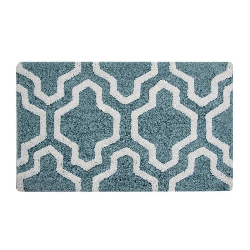 Saffron Fabs Cotton Quatrefoil Bath Rug (Set of 2)