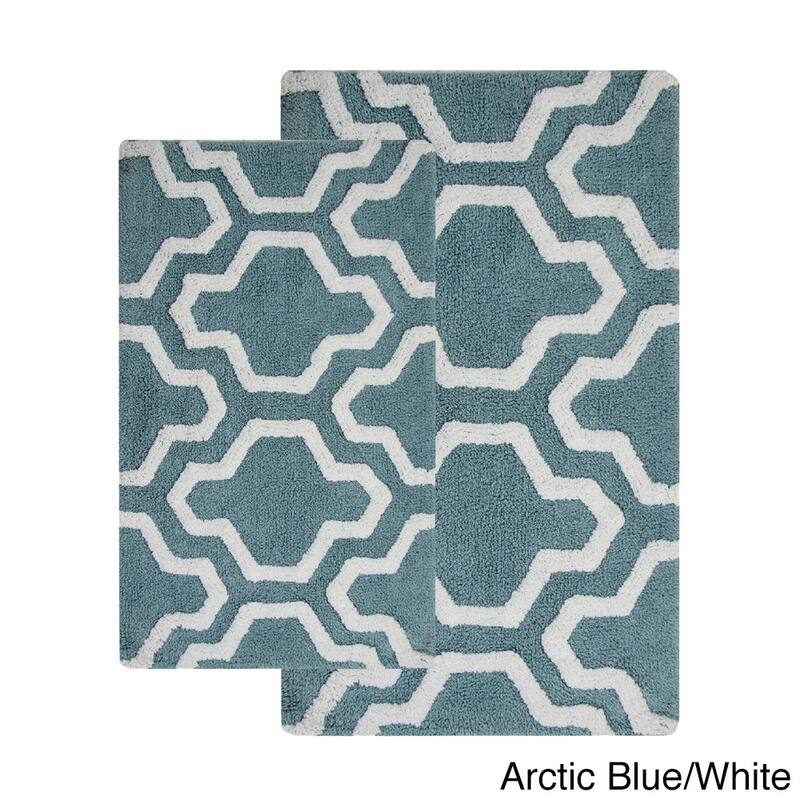 Saffron Fabs Cotton Quatrefoil Bath Rug (Set of 2)