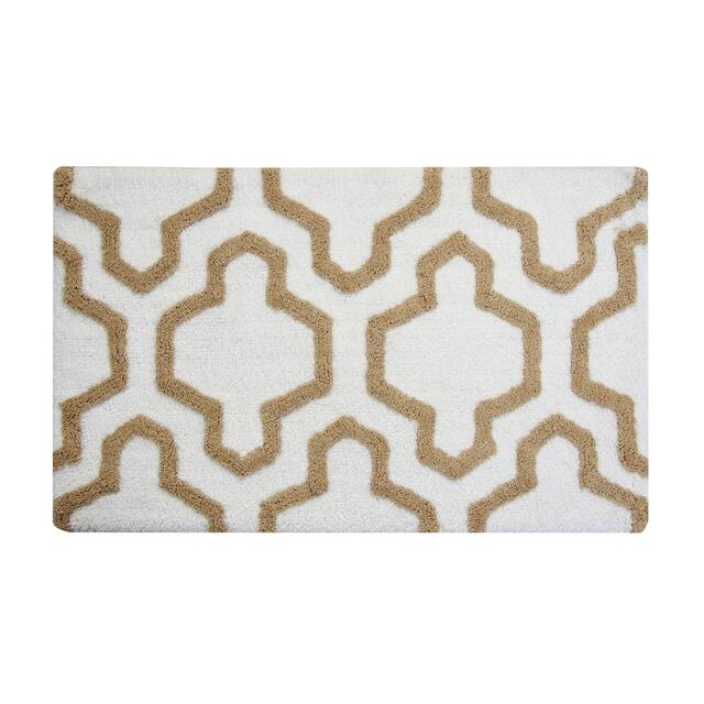 Saffron Fabs Cotton Quatrefoil Bath Rug