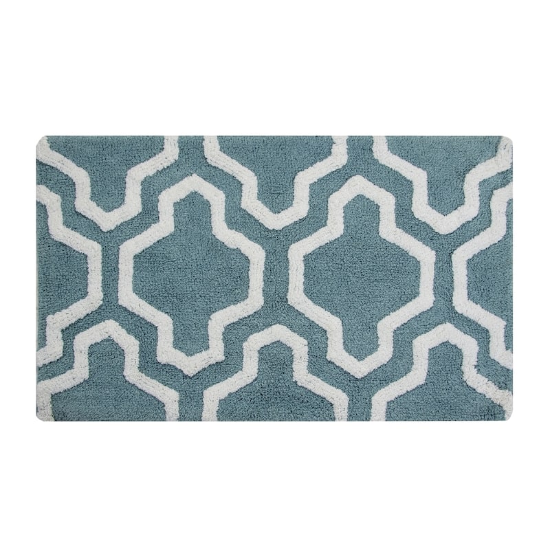 Saffron Fabs Cotton Quatrefoil Bath Rug