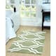 Saffron Fabs Cotton Quatrefoil Bath Rug - 30 x 50 - Sage Green/white
