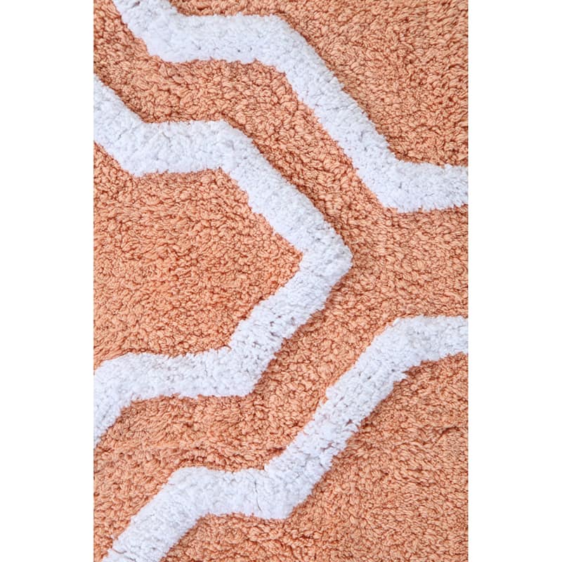 Saffron Fabs Cotton Quatrefoil Bath Rug