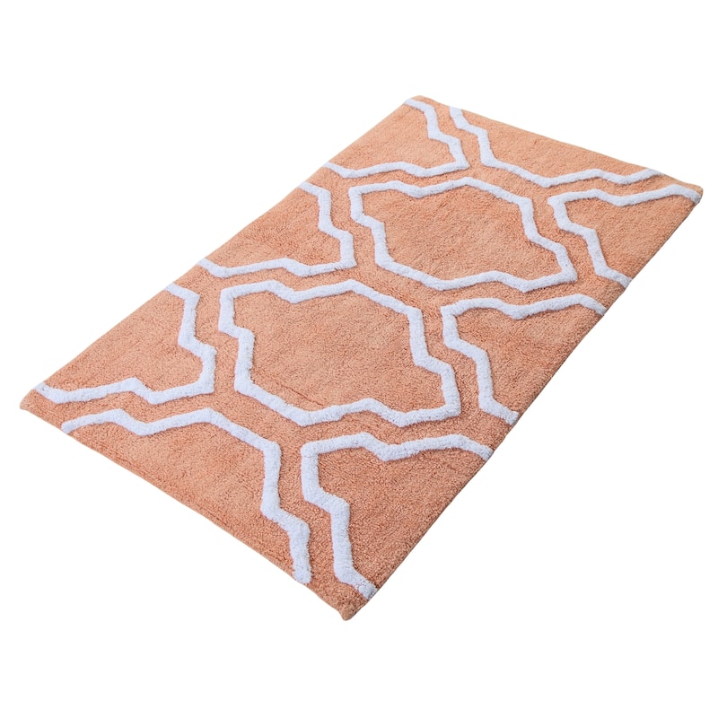 Saffron Fabs Cotton Quatrefoil Bath Rug